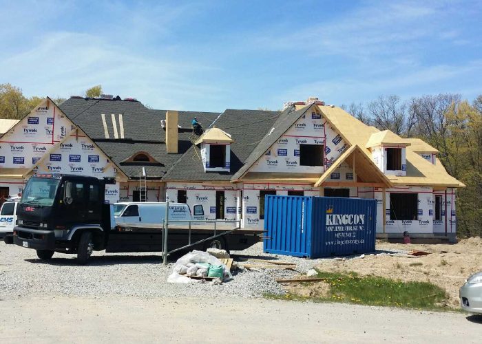 Kingcon Storage Unit Used At House Build Site image of a house using kingcon storage
