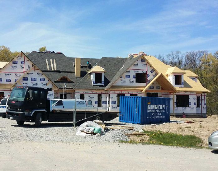 Kingcon Storage Unit Used At House Build Site image of a house using kingcon storage